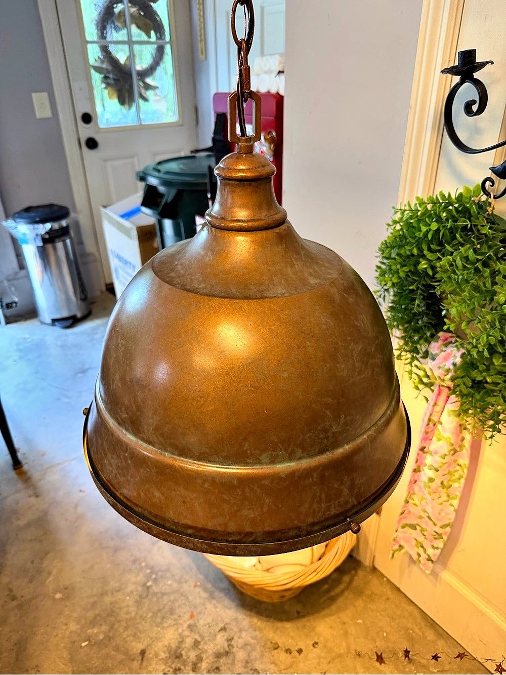 Vintage-style Industrial Hanging Pendant Light Cooper Patina